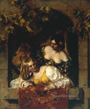 Window in Venice during a Festa William Etty Oil Paintings